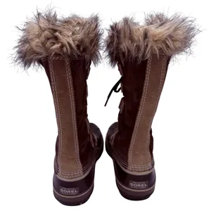 Sorel Women's Brown Joan of Arctic Leather Tall Lace Up Snow Boots Size 8 thumbnail 6