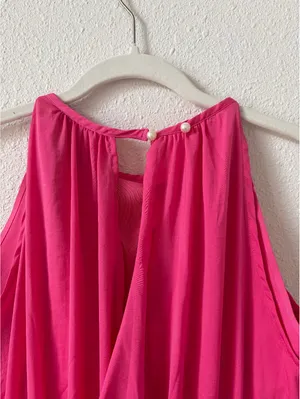 Shebird Emma Dress Pink Satin Size 3 / Small Medium Colorful Party Comfy Midi thumbnail 4