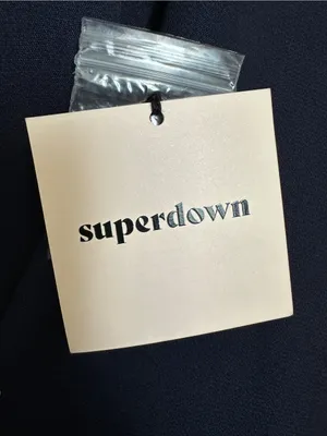SUPERDOWN NWT Madeline Blazer Double Breasted Blazer Dress in Navy Gold Sz. S thumbnail 12