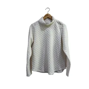 J. Crew Womens Quilted Mock Neck Pullover Ivory White Diamond Pattern BL249 M Size M thumbnail 2