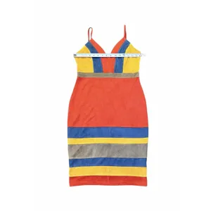 PRIVY Sexy Mini Dress Suede Boho Striped Spaghetti‎ Strap Indie Party Bodycon thumbnail 3