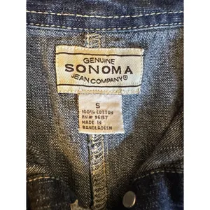 Y2K Sonoma Jean Dress Blue Denim Western Work School Sz. Small Button Down Retro thumbnail 2