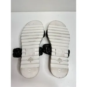 Marc Fisher Sandals Womens Size 5 Black Leather Jaimee Espadrille‎ Slide Shoes thumbnail 9