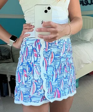 Sailboat Mini Skirt with Lace Detail, Size 2 thumbnail 1