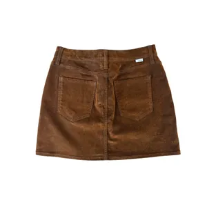 Daze Denim Brown Mini Skirt Size 27 NWOT Faux Leather Look Western Boho thumbnail 3