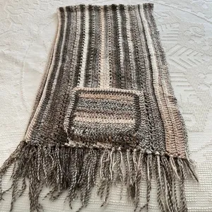 Chunky Knit Shawl with Oversized Pockets Brown thumbnail 8