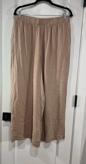 Double Zero Beige Palazzo Pants, thumbnail 1