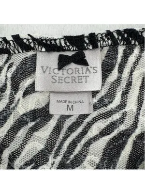 Victoria's Secret Chemise Zebra Stripes Lace Trim Semi Sheer Size medium thumbnail 5
