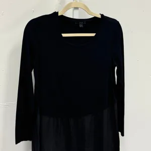 COS Mixed Media Cupro Viscose Long Sleeve Shift Dress‎ Women's Small thumbnail 4