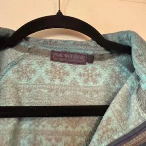 Southern Marsh Women's Pullover Fleece Sweatshirt Teal Gray Fair Isle Print‎ thumbnail 3