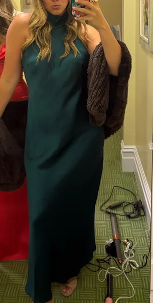 Steve Madden Green Olive Long formal dress thumbnail 2