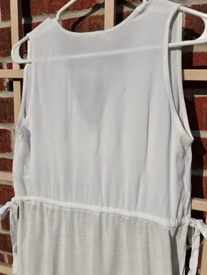 Zara White Maxi Swim Coverup Small thumbnail 9
