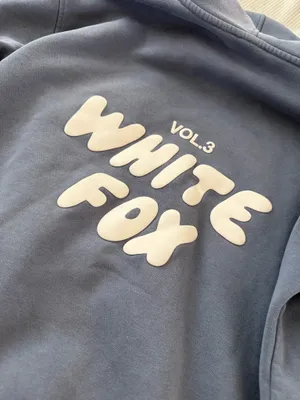 Light Blue White Fox Hoodie thumbnail 2