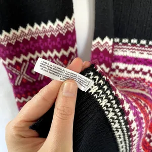 Talbots black and pink knit‎ geometric scarf one size cotton wool winter striped thumbnail 5