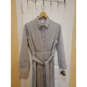 J crew Tie-waist Shirtdress In Stripe - Size 12 thumbnail 9