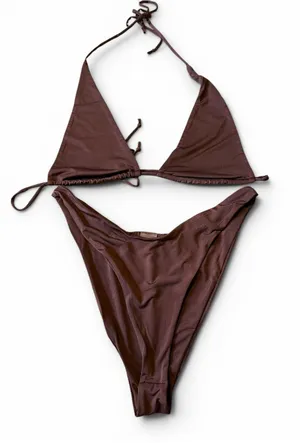 NWT Naked Wardrobe Swim bikini set brown extra large thumbnail 1