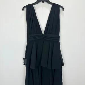 Lulus Amazing Evening Black Tiered Maxi Dress Chiffon Formal Evening Medium NWT thumbnail 10