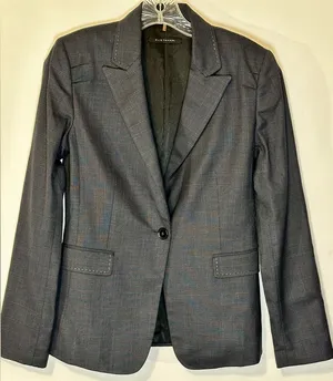 Elie Tahari Single Button Wool Blend‎ Women's Size 4 Blazer Charcoal Business thumbnail 1