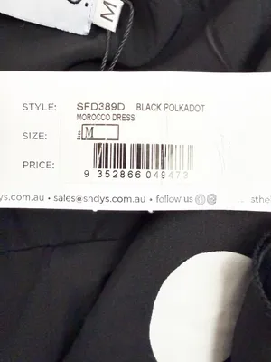 SNDYS. Morocco Mini Dress Black White Polka Dot Front Tie Cutout thumbnail 16