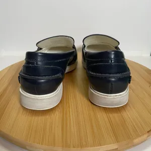 Tory Burch Sport Women 6 Navy Blue Leather Loafer Golf Tee Pocket Preppy thumbnail 5