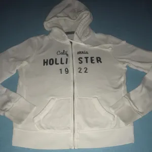 HOLLISTER California 1922 zip up hoodie white with black lettering Y2K size M thumbnail 1