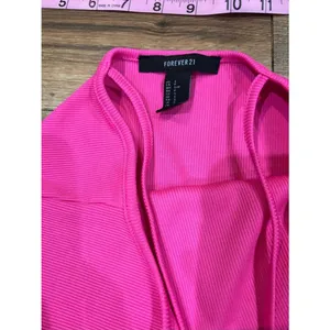 Forever 21 Neon Pink Ribbed High Neck Bodysuit | Size Small thumbnail 4