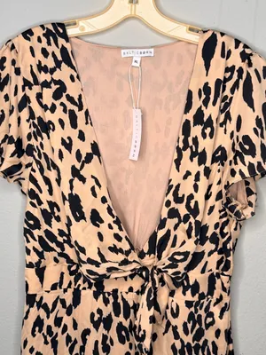 Baltic Born Poppy Satin Midi Dress Animal Print nwt thumbnail 2