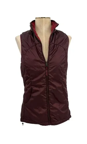 Lululemon Layer Up Reversible Vest‎ Burgundy Red Insulated Full Zip Size 6 thumbnail 1