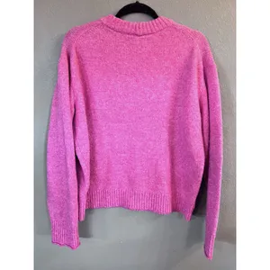 American‎ Eagle Womens Crew Neck Bright Pink Sweater Small thumbnail 5