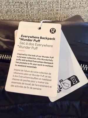 Lululemon Everywhere Backpack 22L Wunder Puff black limited edition NWT thumbnail 7