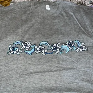 Large dolphins Hawaii‎ tee Gray Size XL thumbnail 1