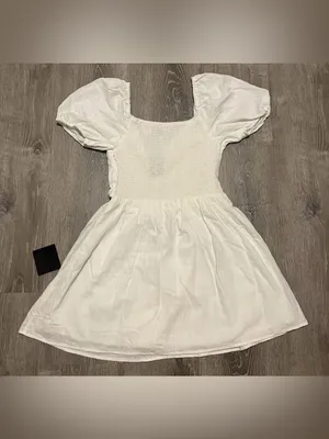 Lulus White Linen Blend Puff Sleeve Mini Dress Womens Size M NWT thumbnail 11