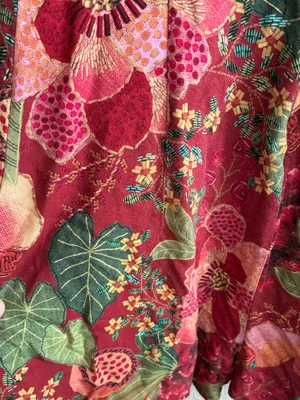 Farm Rio Red Forest Floral Print Romper S thumbnail 15
