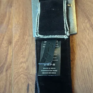 Free People Black 100% Cotton Floral Embroidered Belt Size S/M thumbnail 5
