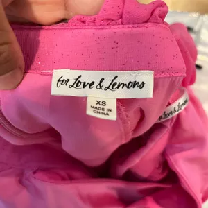 For Love & Lemons Juni Tulle‎ Maxi Dress in Pink Sparkle Glitter Size XS thumbnail 9