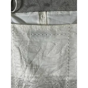 Aur Society Cream Embroidered Eyelet Tie Strap Babydoll Top Size M New Cottage thumbnail 4
