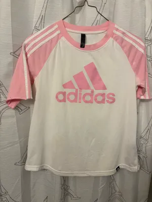 Adidas Pink and white tee thumbnail 3