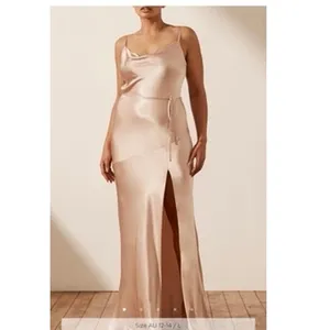 Shona Joy La Lune Bias Cowl Maxi Dress in Desert Rose Satin Size 4 Cocktail thumbnail 9
