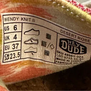 Hey Dude Shoes Wendy Knit 2 Desert Rose Women's Size 6 thumbnail 7
