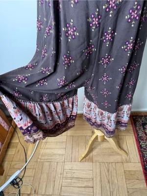Natural Life Bohemian Brown and Pink Floral Wide Leg Romper thumbnail 7