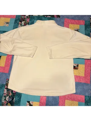 L.L. Bean Girls XL 18-20 Ultra Soft Cream Quilted Quarter-Zip Pullover Fleece thumbnail 4