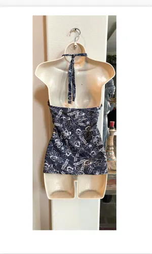 Converse Like new charcoal gray and silver Tankini top. Sz S thumbnail 4