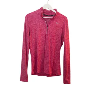 Nike Running Size Medium Dri-Fit Pink Activewear 1/4 Zip Top thumbnail 2