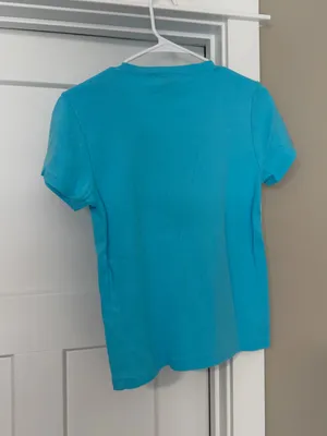 Ralph Lauren Turquoise V-Neck Short Sleeve Tee thumbnail 3