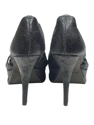 Elizabeth and James 𒀭 Milla Platform Stiletto Heel Sandal 𒀭 Black Sheen 𒀭7.5M thumbnail 5
