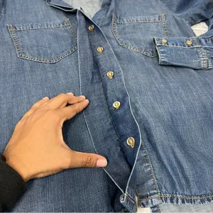 Cloth & Stone xs Denim Shirt Tencel Button Down top long sleeve thumbnail 13