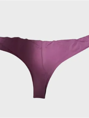 Zinke Plum Patterned Bandeau Top with Pink Bikini Bottom thumbnail 5