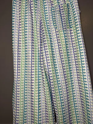 MUSERO Pants Womens Large Multicolor Crochet Wide Leg Ankle Elastic Waist thumbnail 9