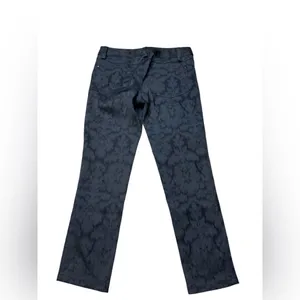 ✨🖤 Alice + Olivia Black Jacquard Animal Print Straight‎ Leg Pants Size 4 🖤✨ thumbnail 3