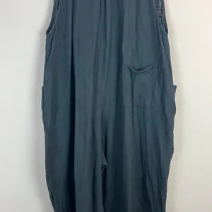 Natural Life Wide Leg Jumpsuit Overalls Womens Large Black Gauze Cotton Pocket L thumbnail 9
